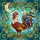 Majestic Rooster Stained Glass Tiffany Art - Crescent Moon Teal Sky Ornate Intricate Foliage Stained Glass Suncatcher - 5