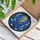Virgin Mary Prayer Madonna Lilies Tiffany Style Stained Glass Mosaic Golden Halo Blue Stained Glass Suncatcher - 3