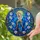 Virgin Mary Prayer Madonna Lilies Tiffany Style Stained Glass Mosaic Golden Halo Blue Stained Glass Suncatcher - 2
