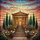 Classical Temple Stained Glass Art – Greek Roman Architecture Glowing Sunrise Sunset Sky Stained Glass Suncatcher - 5