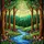 Forest River Blue Stream Brown Tree Toadstool Wildflower Hills Pine - Nature Lover Gift Stained Glass Suncatcher - 5