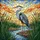 Great Blue Heron Marsh Grass Stained Glass Mosaic Tiffany Style - Abstract Sky Jewel Tones Stained Glass Suncatcher - 5
