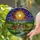 Stylized Sun Tiffany Stained Glass European Village Night Sky Stars Church Spire River Bridge Stained Glass Suncatcher - 2