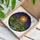 Stylized Sun Tiffany Stained Glass European Village Night Sky Stars Church Spire River Bridge Stained Glass Suncatcher - 3