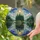 Tiffany Stained Glass Floating Island Landscape - Evergreen Trees, Radiating Sun & Stars Stained Glass Suncatcher - 2