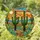 Saguaro Cacti Agave Desert Landscape Glowing Sun Tiffany Glass Jewel Tones High Contrast Stained Glass Suncatcher - 1