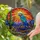 Macaw Stained Glass Desert Sunset Sunburst - Tiffany Saguaro Cactus Jewel Tones Stained Glass Suncatcher - 2