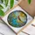 Fairy Turquoise Dress Stained Glass Purple Flowers Sun Rays Mosaic Rolling Hills Landscape Stained Glass Suncatcher - 3