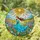 Fairy Turquoise Dress Stained Glass Purple Flowers Sun Rays Mosaic Rolling Hills Landscape Stained Glass Suncatcher - 1
