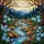 Stained Glass River Rock Blue Flower Evergreen Forest Mountain Scenic Landscape Art Stained Glass Suncatcher - 5