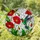 Ruby-throated Iridescent Hummingbird Red Poppy Tiffany Style Stained Glass Mosaic Art Stained Glass Suncatcher - 1
