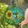 Tiffany Stained Glass Green Hummingbird Sunflower Mosaic - Blue Sky & Green Foliage Detail Stained Glass Suncatcher - 2