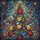 Tiffany Stained Glass Guitar Christmas Tree Mosaic Multi-Colored Lights Musical Gift Stained Glass Suncatcher - 5