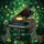 Ornate Black Grand Piano Stained Glass with Glowing Fairy Lights & Deep Green Foliage Stained Glass Suncatcher - 5