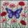 Blue Purple Butterfly Red Poppy Stained Glass Mosaic Tiffany Style Home Decor Gift Stained Glass Suncatcher - 5