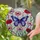 Blue Purple Butterfly Red Poppy Stained Glass Mosaic Tiffany Style Home Decor Gift Stained Glass Suncatcher - 2
