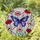 Blue Purple Butterfly Red Poppy Stained Glass Mosaic Tiffany Style Home Decor Gift Stained Glass Suncatcher - 1