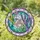 Tiffany Hummingbird Stained Glass Mosaic with Purple Lavender & Pink Flower Design Stained Glass Suncatcher - 1