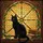 Black Cat Stained Glass Window, Ivy, Ancient Books - Arched Glowing Jewel Tone Art Gift Stained Glass Suncatcher - 5