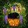Black Cat Sleeping Curled Up Tiffany Stained Glass Purple Wisteria Orange Basket Stained Glass Suncatcher - 5