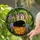 Black Cat Sleeping Curled Up Tiffany Stained Glass Purple Wisteria Orange Basket Stained Glass Suncatcher - 2