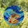 Artist Palette Paintbrush Starry Night Moon Swirling Sky - Glowing Jewel Tones Stained Glass Suncatcher - 1