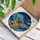 Artist Palette Paintbrush Starry Night Moon Swirling Sky - Glowing Jewel Tones Stained Glass Suncatcher - 3