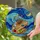 Artist Palette Paintbrush Starry Night Moon Swirling Sky - Glowing Jewel Tones Stained Glass Suncatcher - 2