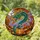 Green Dragon Purple Smoke Jack-o'-Lantern Full Moon - Tiffany Stained Glass Fantasy Decor Stained Glass Suncatcher - 1