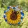 Bumblebee Sunflower Honeycomb Stained Glass - Tiffany Style Hexagonal Jewel Tones Stained Glass Suncatcher - 1