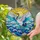 Majestic White Crane Tiffany Stained Glass Radiant Sun Swirling Waves Seascape Art Stained Glass Suncatcher - 2