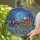 Santa Claus Sleigh Reindeer Team Colorful Gifts - Christmas Starry Night City Skyline Holiday Decor Stained Glass Suncatcher - 2