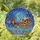 Santa Claus Sleigh Reindeer Team Colorful Gifts - Christmas Starry Night City Skyline Holiday Decor Stained Glass Suncatcher - 1