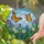 Monarch Butterfly in Flight Stained Glass Garden Flowers Sky Mosaic - Tiffany Jewel Tones Art Stained Glass Suncatcher - 2
