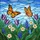 Monarch Butterfly in Flight Stained Glass Garden Flowers Sky Mosaic - Tiffany Jewel Tones Art Stained Glass Suncatcher - 5