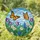 Monarch Butterfly in Flight Stained Glass Garden Flowers Sky Mosaic - Tiffany Jewel Tones Art Stained Glass Suncatcher - 1
