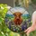 Highland Cow Wildflower Meadow - Green Hills Blue Mountains Intricate Stained Glass Mosaic Stained Glass Suncatcher - 2