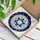 Jewish Star of David Tiffany Glass Art - Deep Blue Teal White Intricate Window Decor Stained Glass Suncatcher - 3