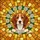 Beagle Mix Puppy White Daisy Wreath 'BUDDY' Stained Glass Tiffany Amber Yellow Geometric Stained Glass Suncatcher - 5