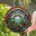 Arcing Rainbow Stained Glass Circular Landscape - Wildflower Garden Seascape Artwork Stained Glass Suncatcher - 2
