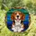 Tricolor Beagle Dog Stained Glass Mosaic Art with Pet Name Bailey - Gift for Dog Owners Stained Glass Suncatcher - 1