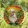 Calico Tabby Cat Portrait Stained Glass - Ginger Nameplate, Wildflower Sunset Mosaic Stained Glass Suncatcher - 1