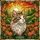 Calico Tabby Cat Portrait Stained Glass - Ginger Nameplate, Wildflower Sunset Mosaic Stained Glass Suncatcher - 5