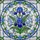 Blue Floral Stained Glass Mosaic Suncatcher with Indigo Iris & Bellflower Jewel Tones Stained Glass Suncatcher - 5
