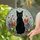 Black Cat Yellow Eyes Spring Flowers Stained Glass Tiffany Mosaic Art - Cat Lover Gift Stained Glass Suncatcher - 2