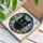 Black Cat Stained Glass Mosaic Spring Flowers Floral Green Foliage - Tiffany Style Art Stained Glass Suncatcher - 3
