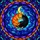 Ginger Tabby Black Cat Yin Yang Sleeping Moon Stars Cosmic Celestial Night Sky Stained Glass Suncatcher - 5