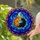 Ginger Tabby Black Cat Yin Yang Sleeping Moon Stars Cosmic Celestial Night Sky Stained Glass Suncatcher - 2
