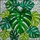 Monstera Deliciosa Stained Glass Mosaic Art – Vibrant Green Teal Tropical Window Decor Stained Glass Suncatcher - 5