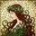 Stained Glass Woman Profile - Auburn Hair Leafy Wreath Foliage Tiffany Style Art Stained Glass Suncatcher - 5